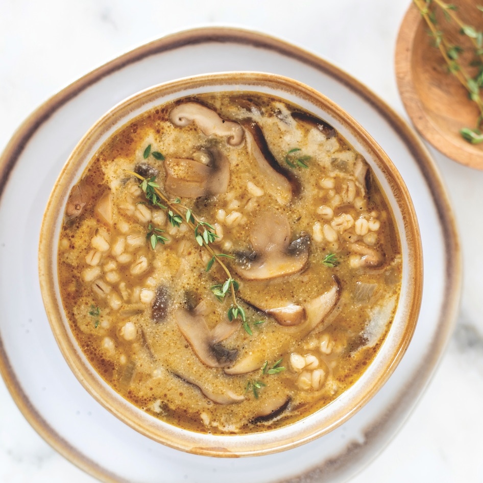 Plant-Based Miso Mushroom and Barley Stew