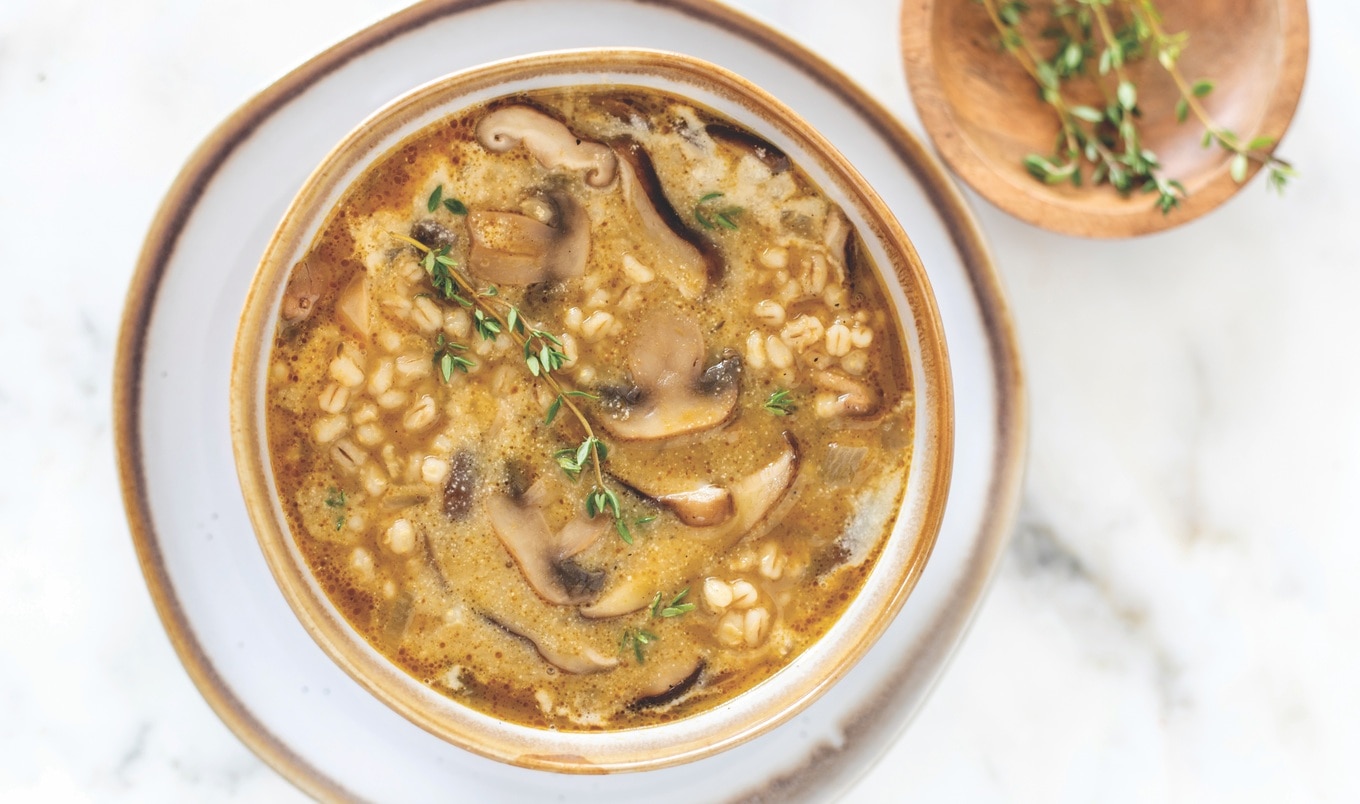 Plant-Based Miso Mushroom and Barley Stew