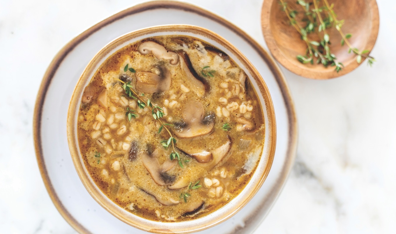 Vegan Miso Mushroom and Barley Stew