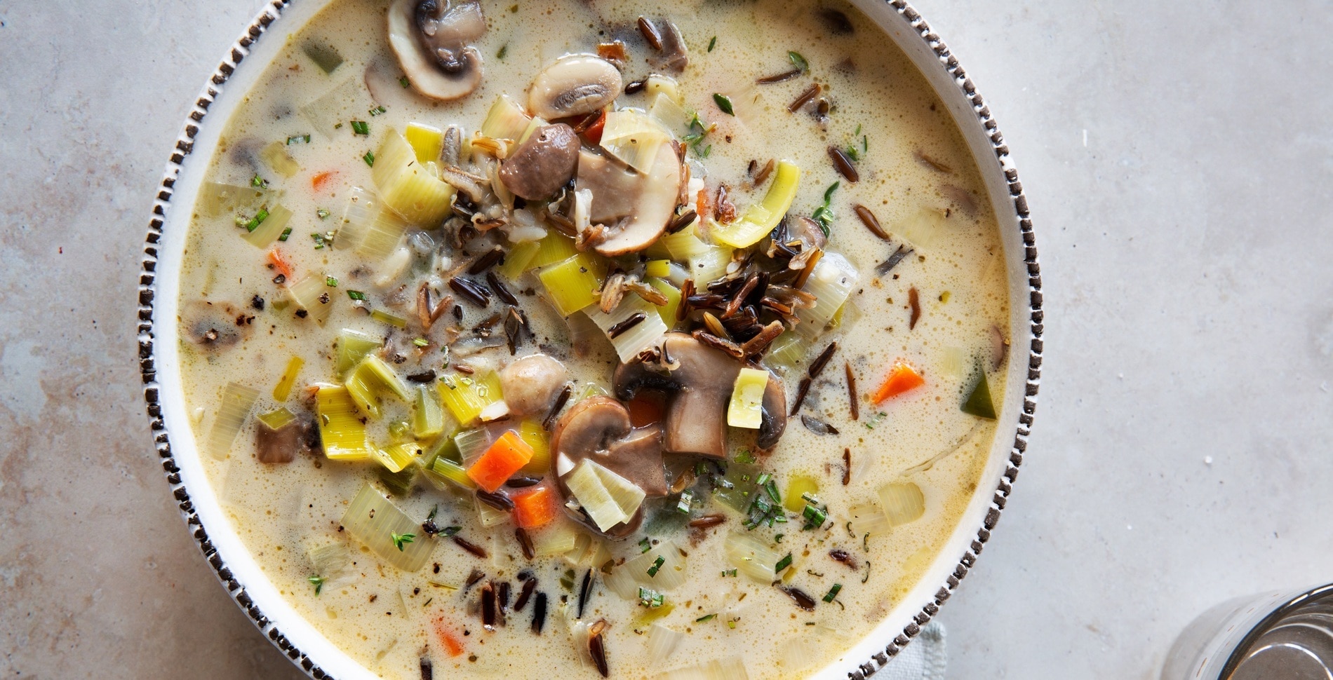 Creamy Wild Rice and Mushroom Soup