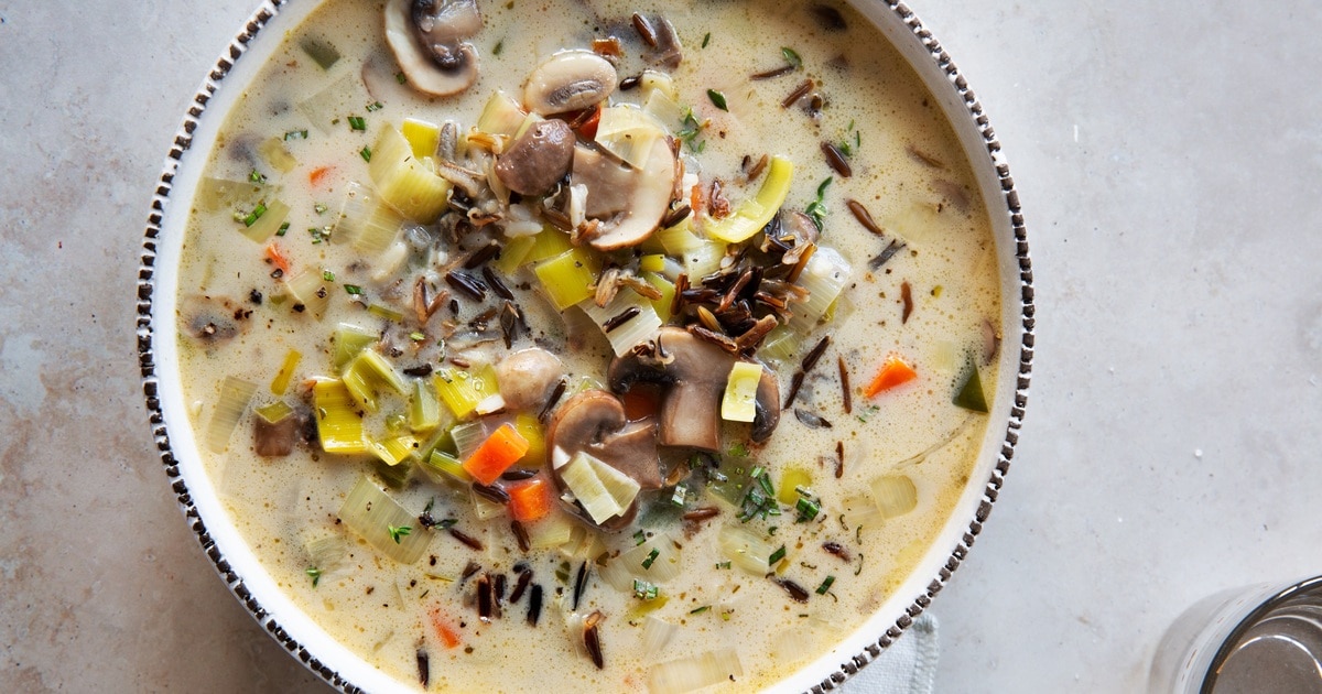 Creamy Vegan Wild Rice and Mushroom Soup | VegNews
