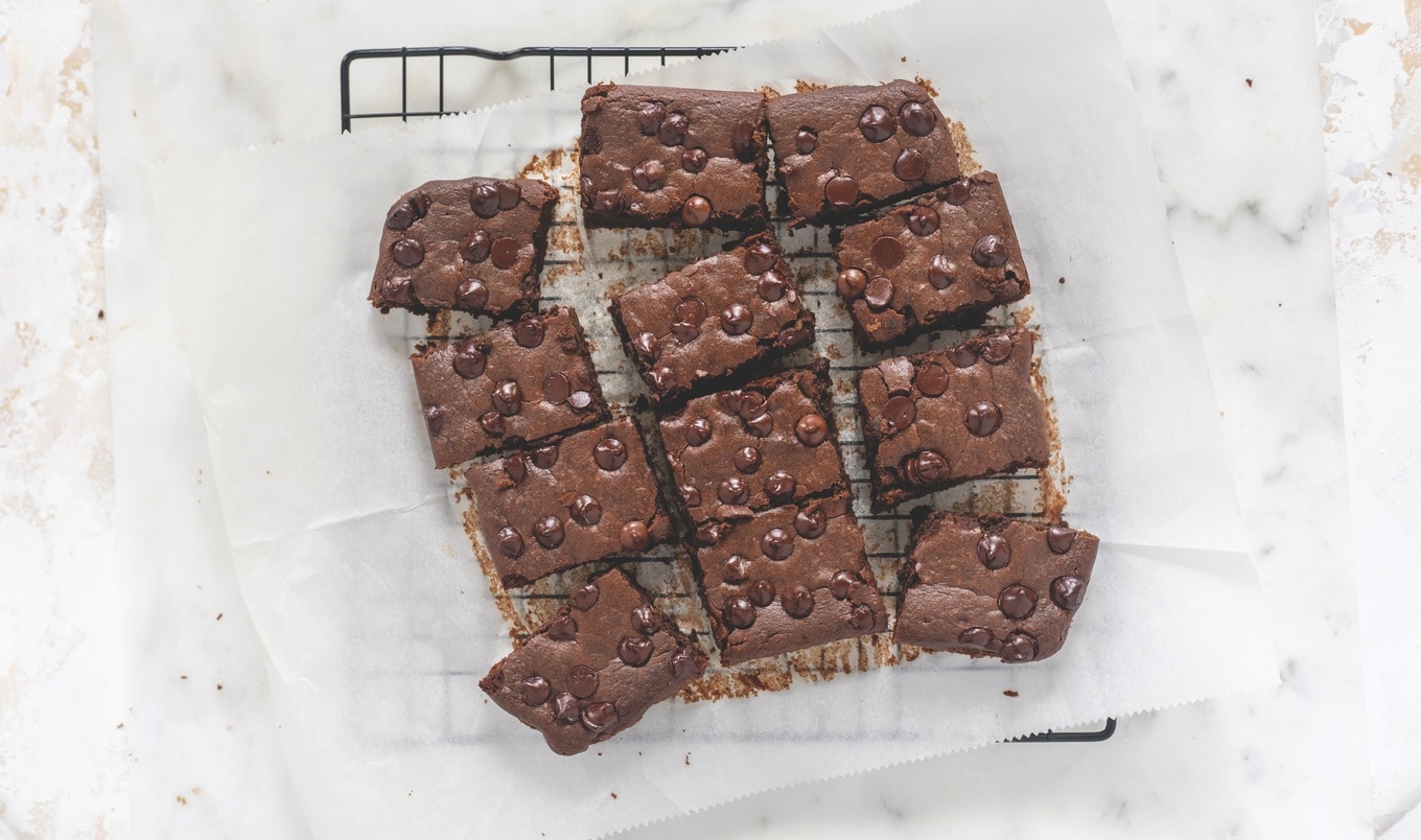 Vegan Sweet Potato and Tahini Chocolate Chip Brownies