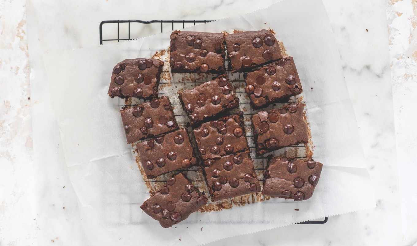 Sweet Potato and Tahini Chocolate Chip Brownies