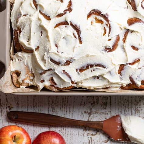 Overnight Vegan Maple Apple Cinnamon Rolls 