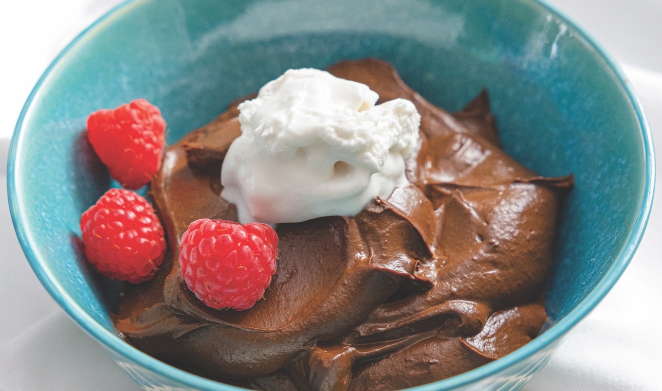 Silky Chocolate Avocado Mousse With Coconut Whip