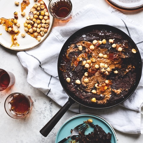 Vegan Gooey Chocolate Frying Pan Biscoff Brownies