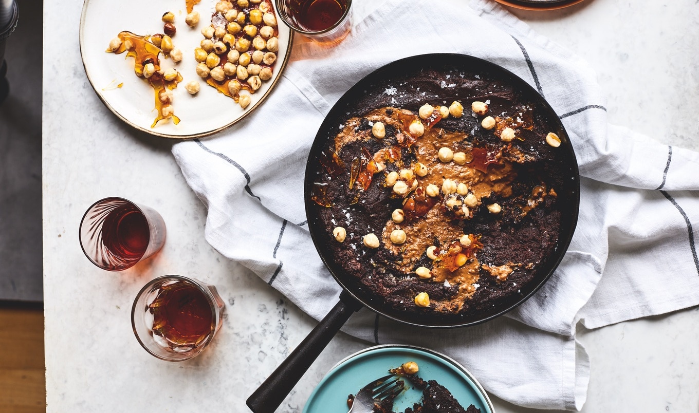 Vegan Gooey Chocolate Frying Pan Biscoff Brownies