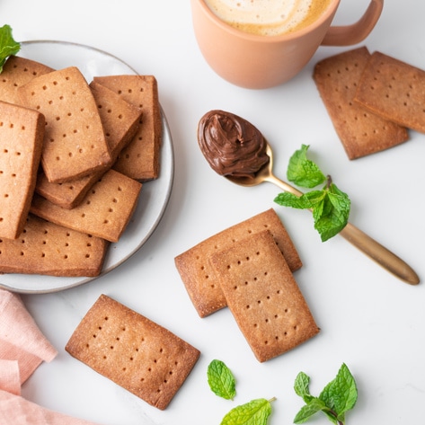 Vegan Peppermint Nutella Shortbread Cookies