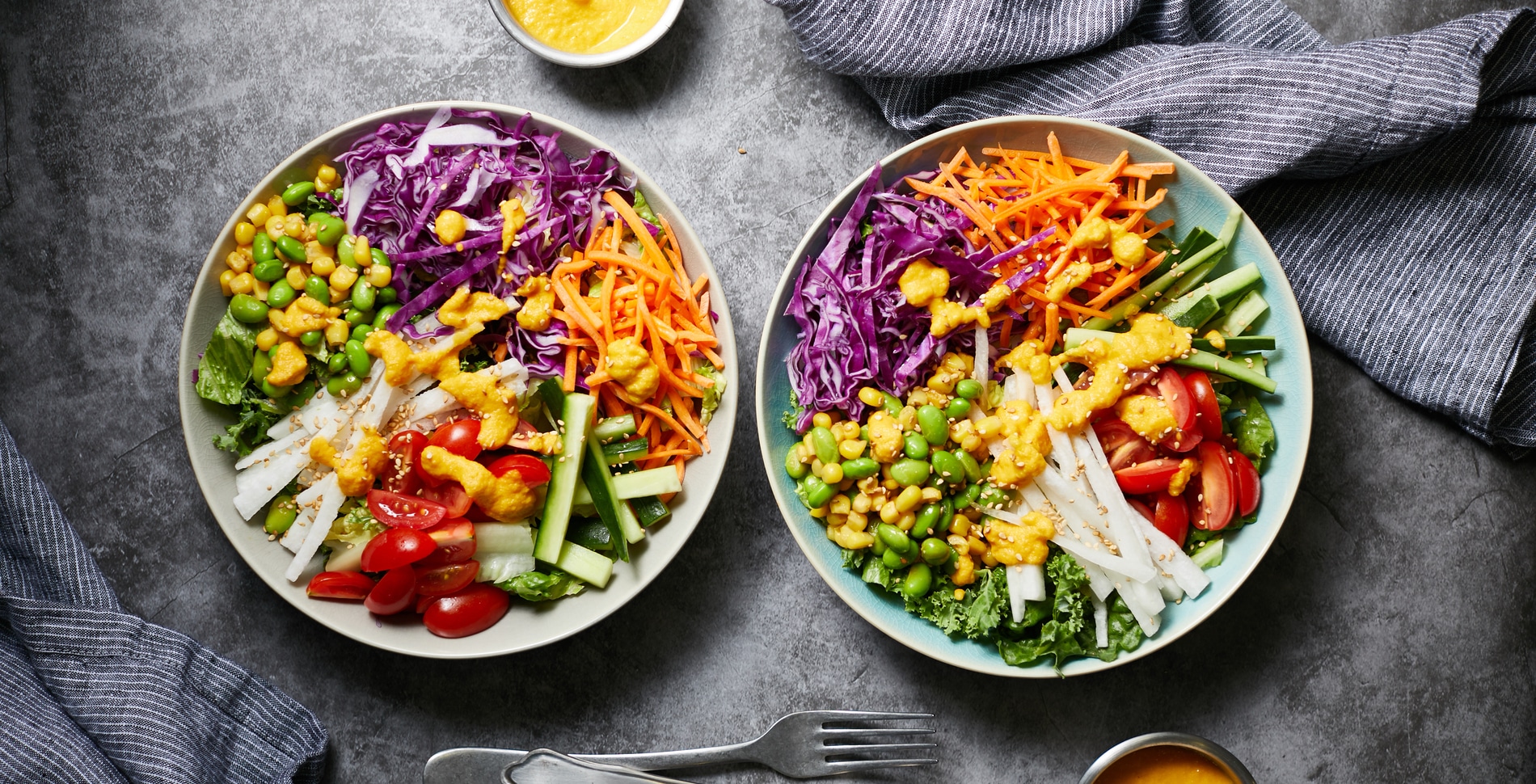 Japanese-Inspired Rainbow Salad With Carrot-Ginger Dressing