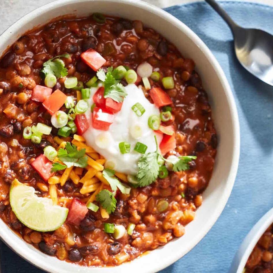 Meaty Vegan Lentil Chili Con Chili