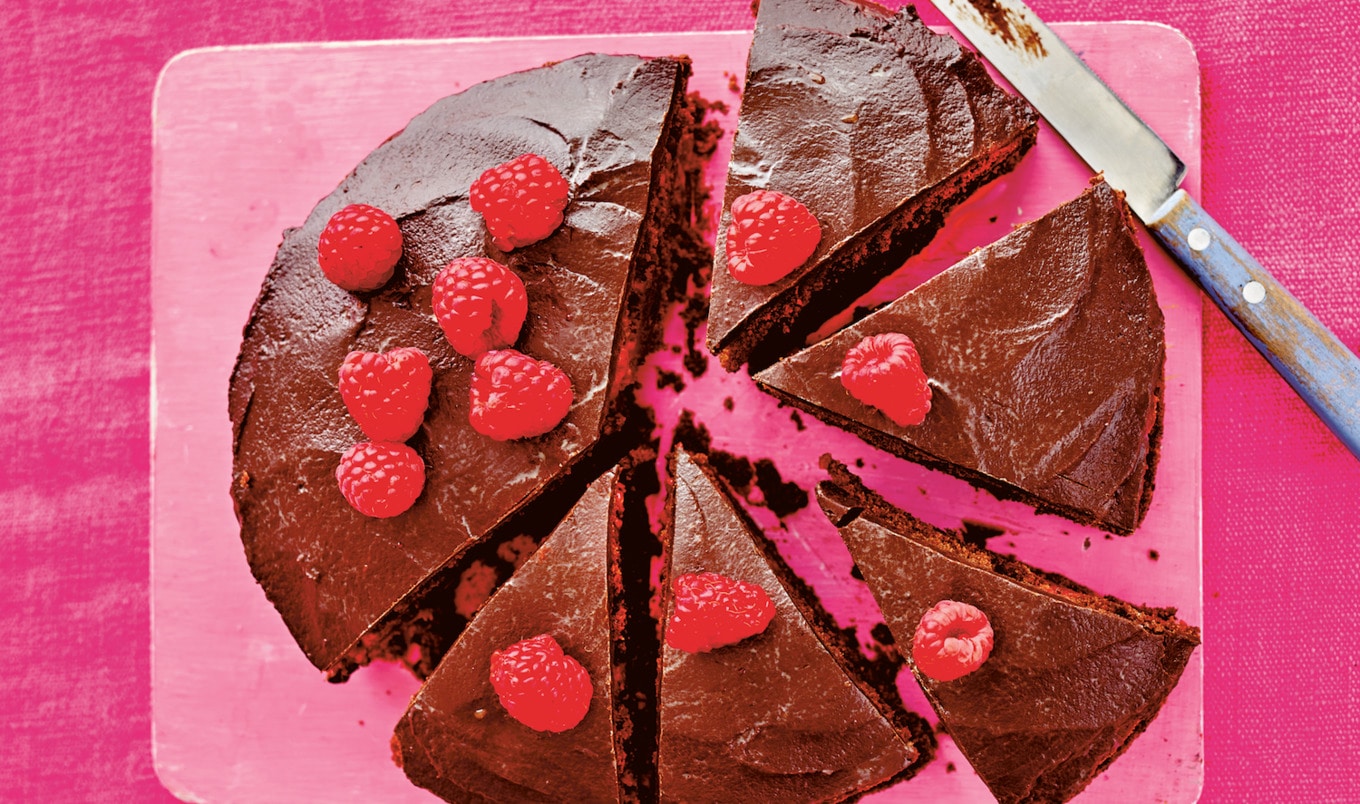 Decadent Double-Chocolate Vegan 'Love' Cake with Raspberry Filling