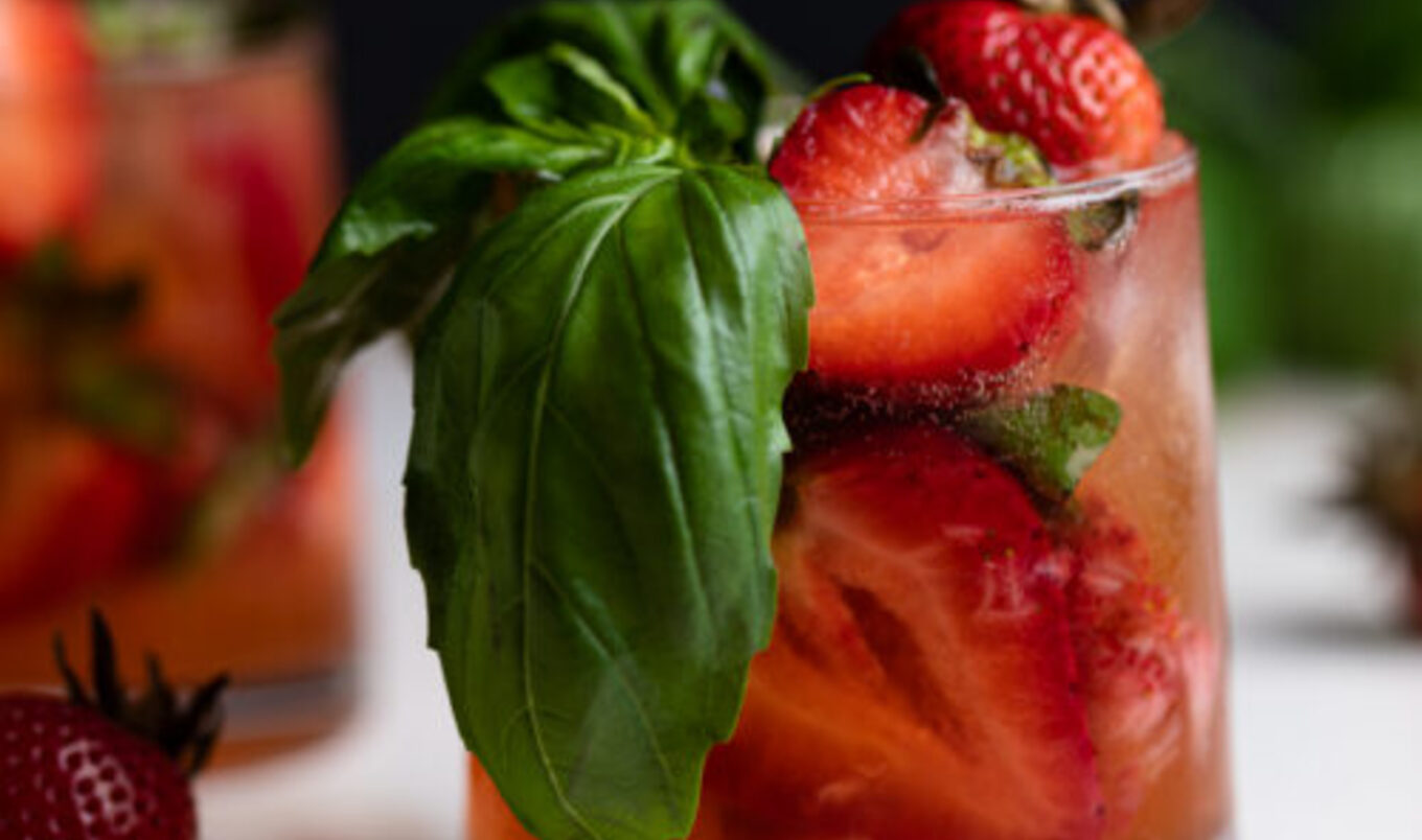 Vegan Herbed Strawberry-Pineapple Ginger Beer Mocktail