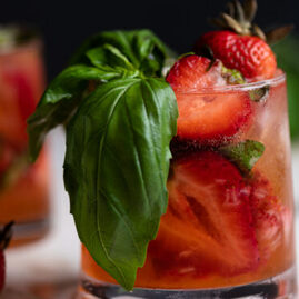 Vegan Herbed Strawberry-Pineapple Ginger Beer Mocktail