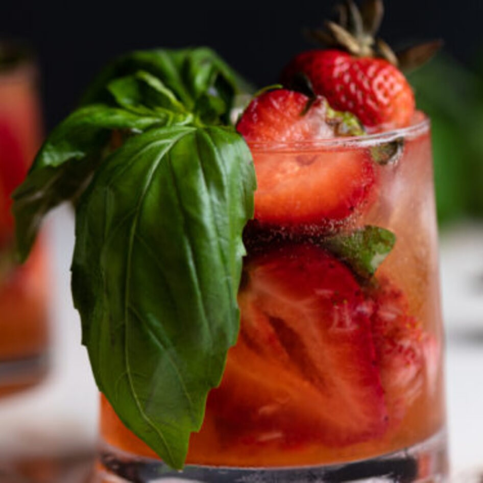 Herbed Strawberry-Pineapple Ginger Beer Mocktail