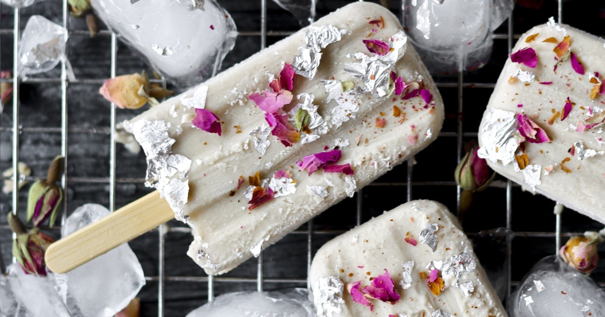 Vegan Kaju Katli Kulfi (Indian Cashew Fudge) Ice Cream Bars