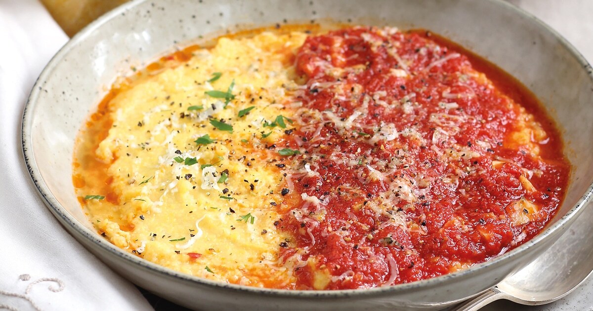 Italian Soft Polenta With Tomato Sugo Sauce | VegNews