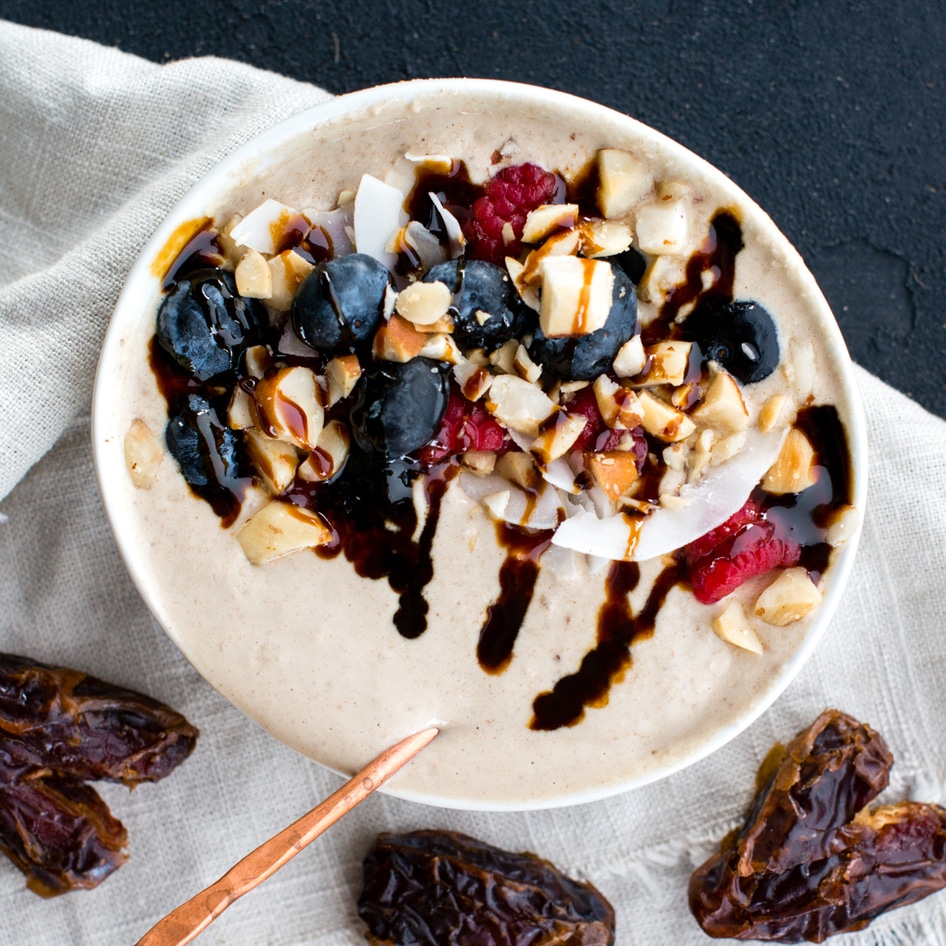 Vegan Smoothie Bowl With Tahini, Coffee, and Coconut