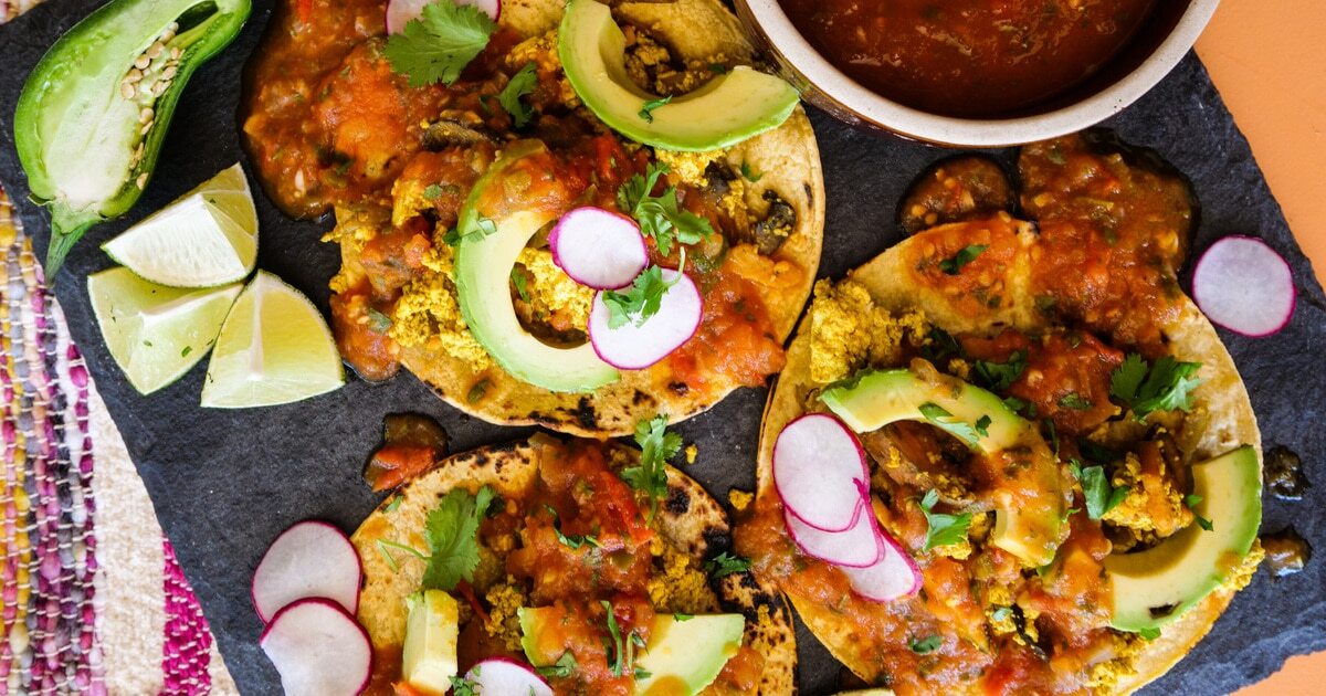 Sweet Potato Tofu Breakfast Tacos With Ranchero Sauce | VegNews