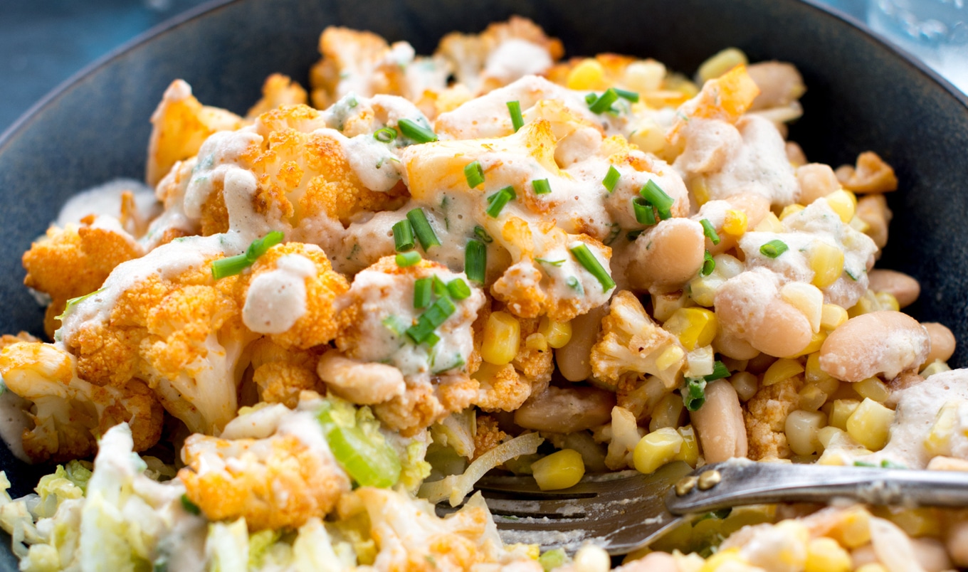 Crunchy Cauliflower Bowl With Vegan Ranch
