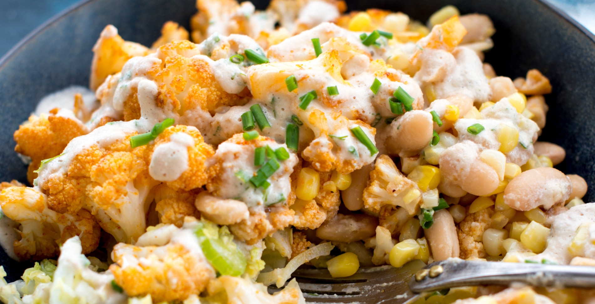 Crunchy Cauliflower Bowl With Vegan Ranch
