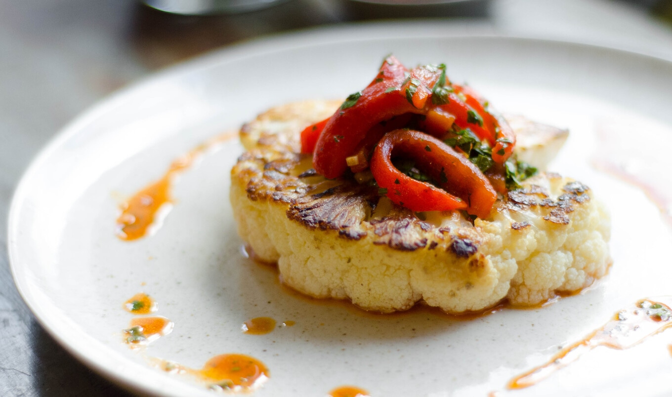 Vegan Cauliflower Steaks With Chimichurri Sauce