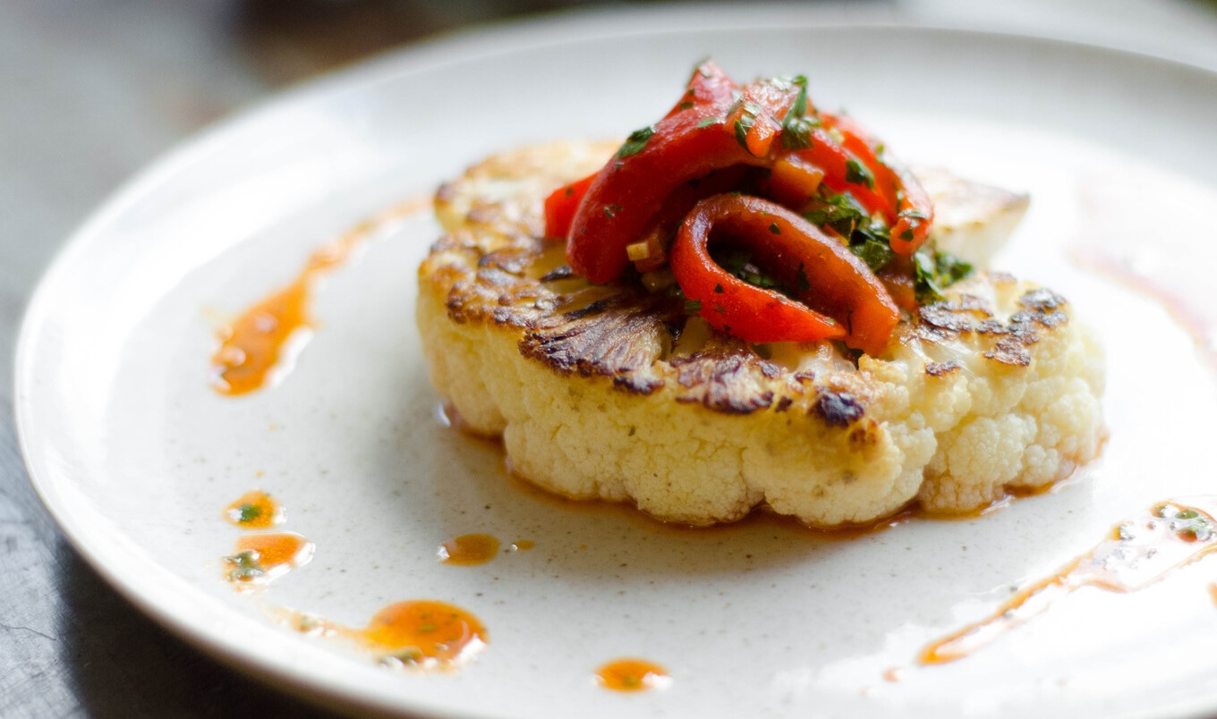 Vegan Cauliflower Steaks With Chimichurri Sauce