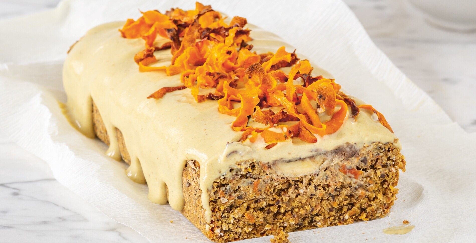 Gluten-Free Carrot Banana Bread With Golden Turmeric Cream