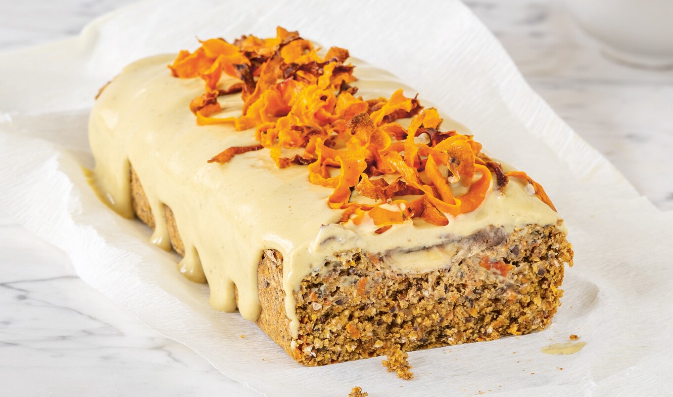 Vegan Carrot Banana Bread With Golden Turmeric Cream