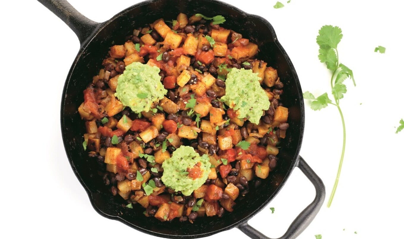 Speedy Vegan Breakfast Hash With Potatoes and Black Beans
