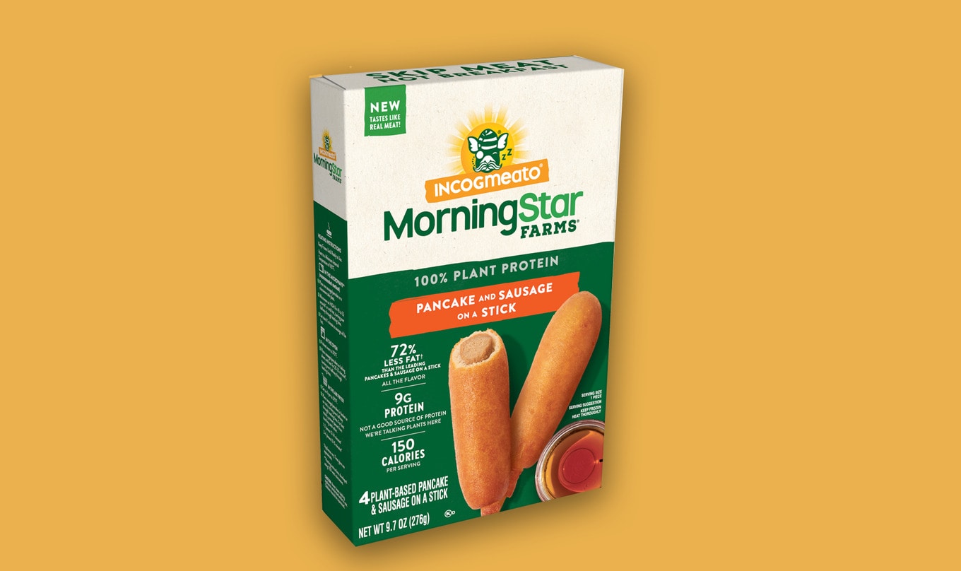 VegNews.MorningStarFarmsPancakeCornDog
