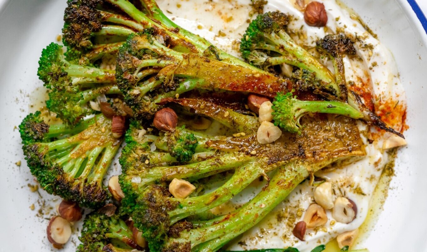 Za'atar-Seared Broccoli Steaks With Toasted Hazelnuts