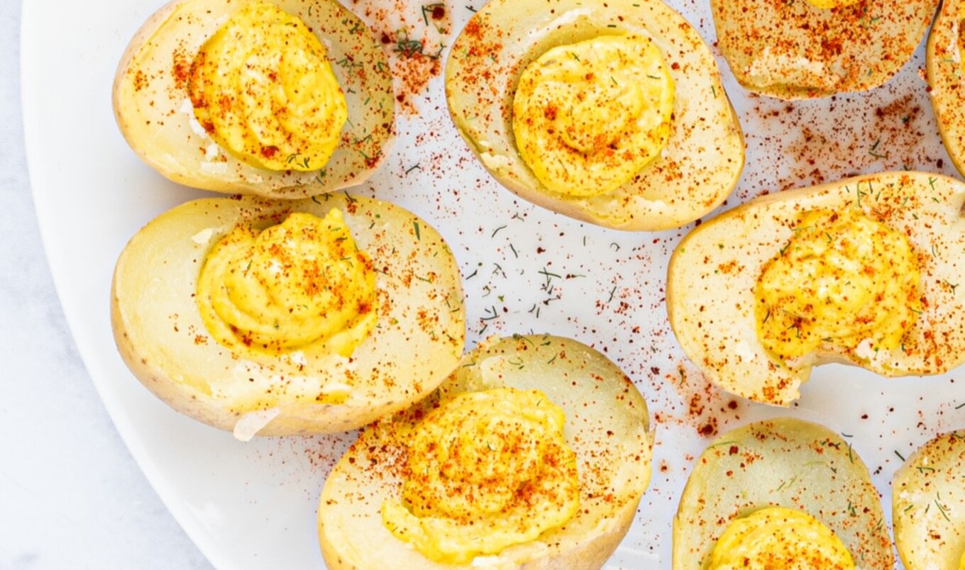 Devilishly Good Vegan Deviled Egg Potatoes