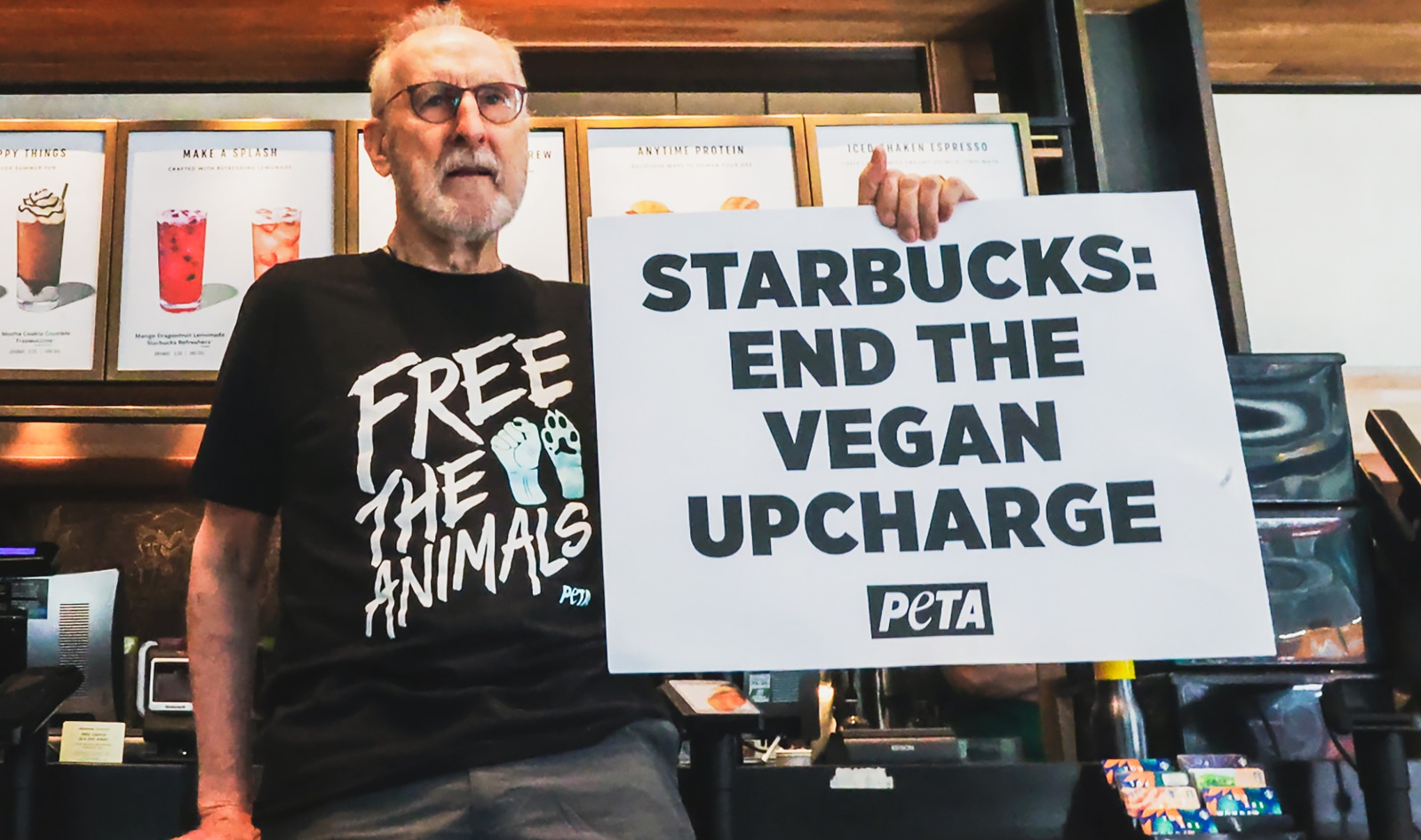 James Cromwell Joins Celebrities in Protest of Starbucks’ Vegan Milk Upcharge