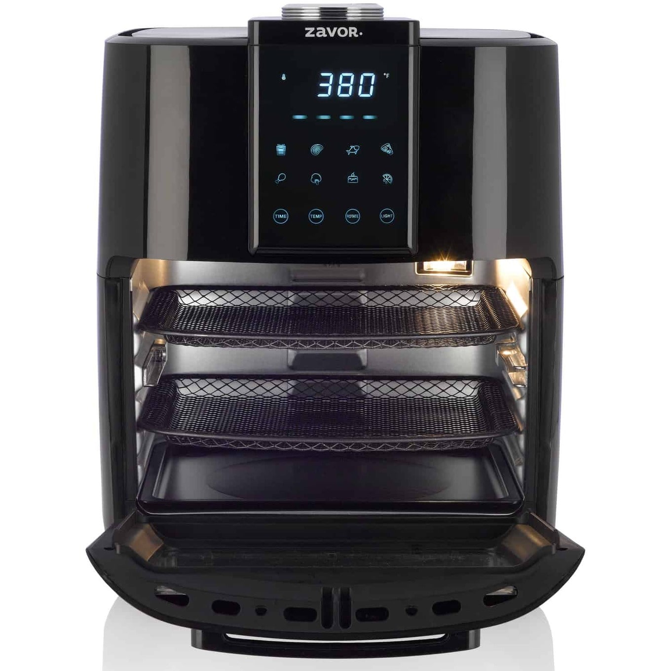 Zavor-Crunch-Air-Fryer-Front-Open-with-Racks-1500