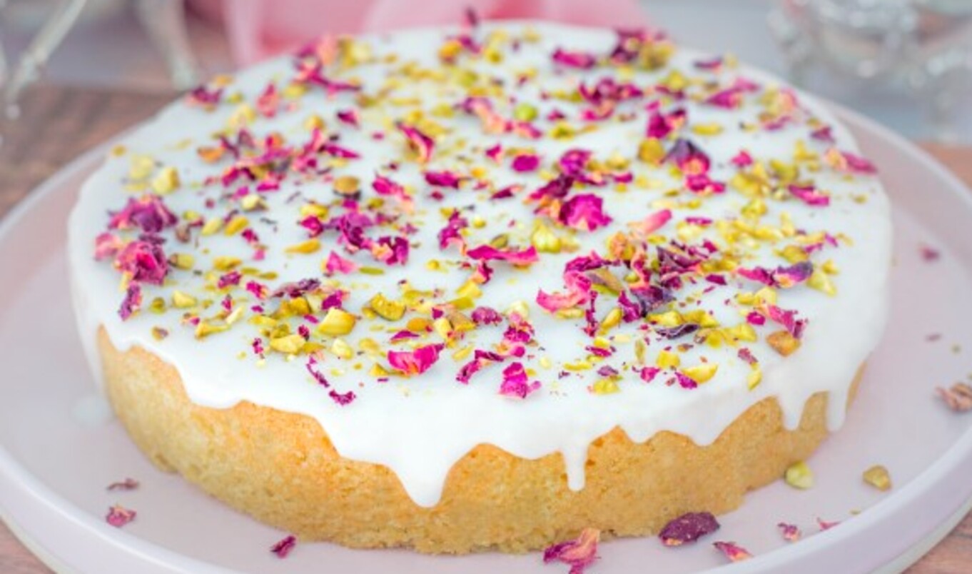 Vegan Persian Pistachio-Rose Love Cake