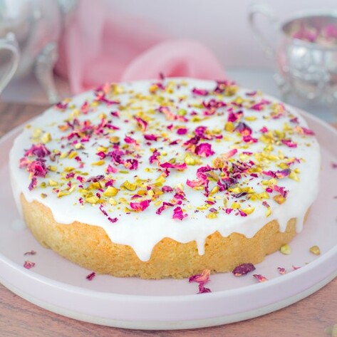 Vegan Persian Pistachio-Rose Love Cake