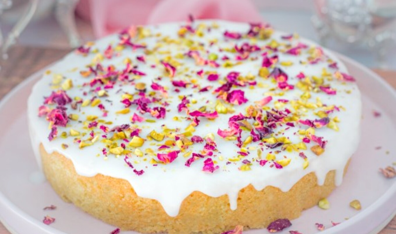 Vegan Persian Pistachio-Rose Love Cake