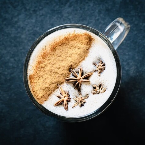 Vegan Cardamom Rose Chai Coconut Latte