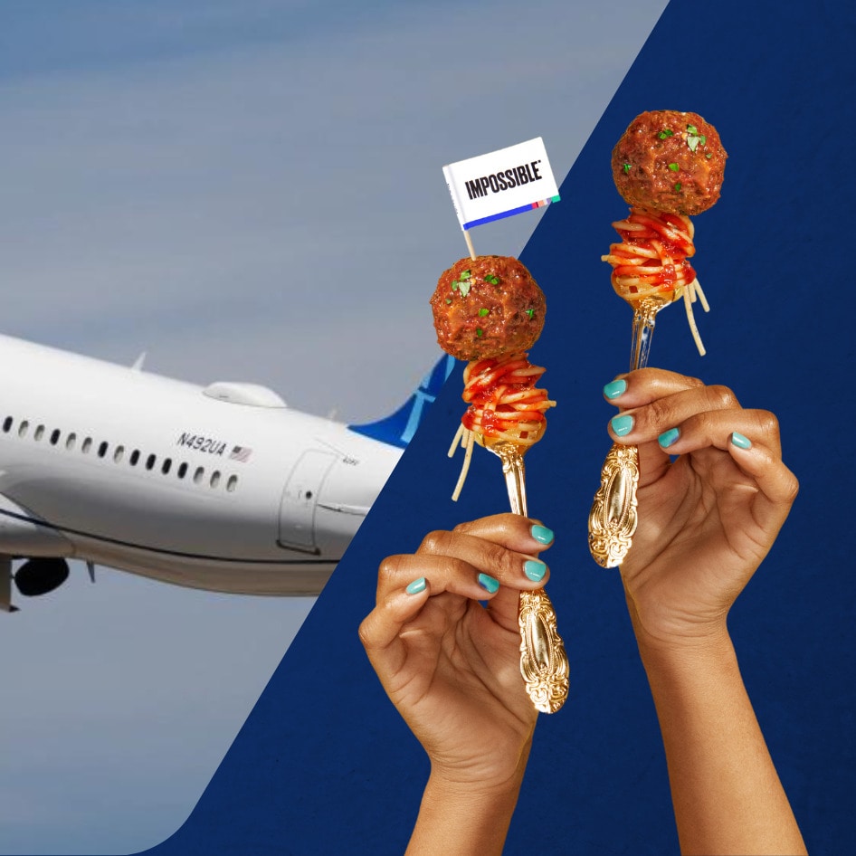 United Airlines Adds Impossible’s Plant-Based Meat to Flights and Lounges