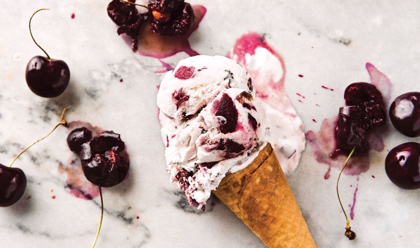 Vegan Cherry Amaretto Chunk Ice Cream&nbsp;