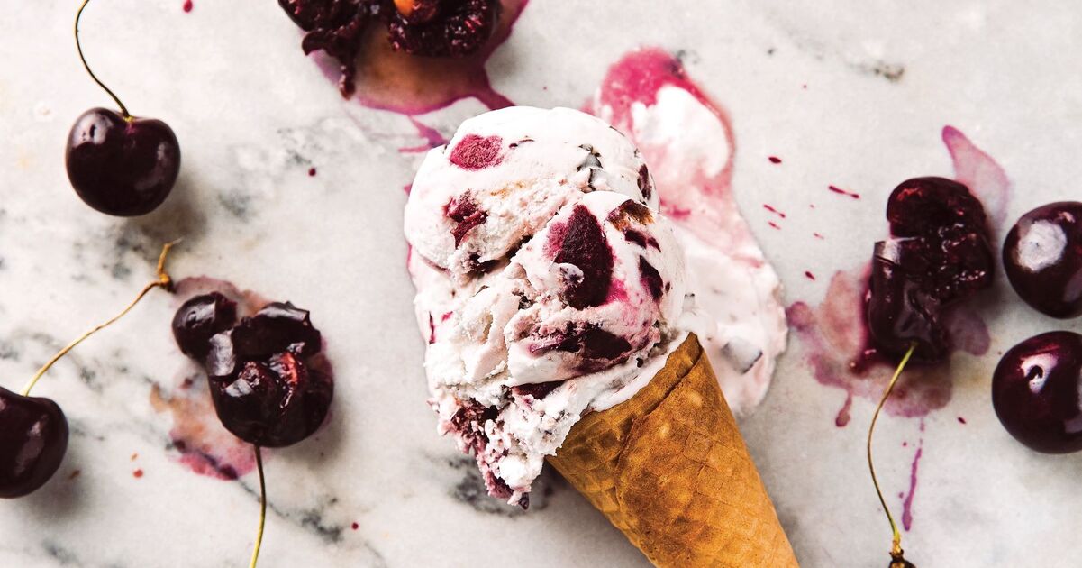 Vegan Cherry Amaretto Chunk Ice Cream | VegNews