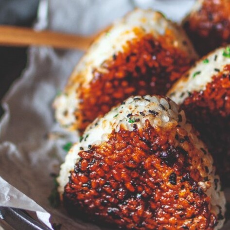 Vegan Grilled Onigiri With Japanese-Style BBQ Glaze