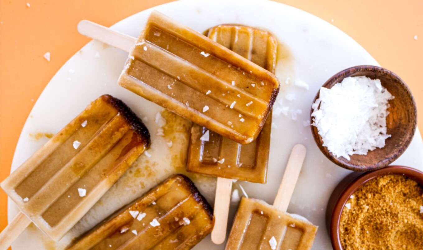 Vegan Salted Dulce de Leche Popsicles