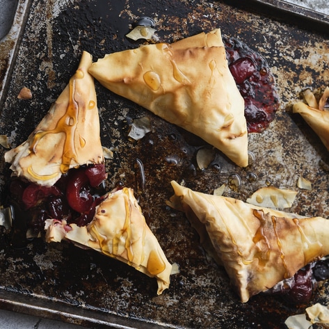 Five-Step Buttery Vegan Cherry Turnovers