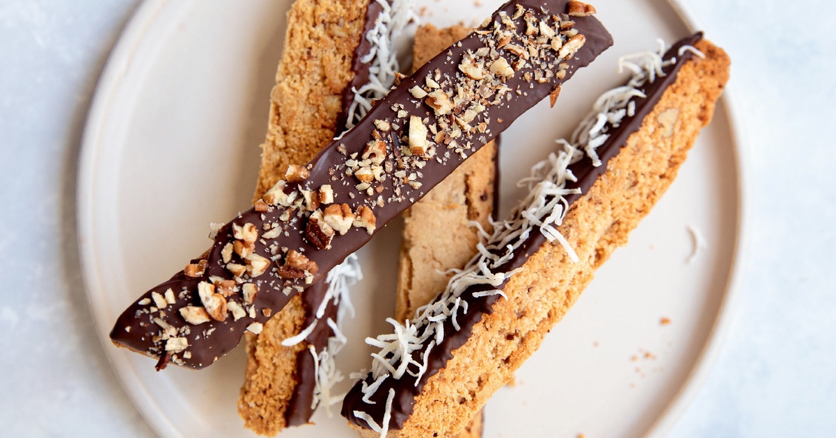 Crunchy Vegan Coconut Pecan Biscotti