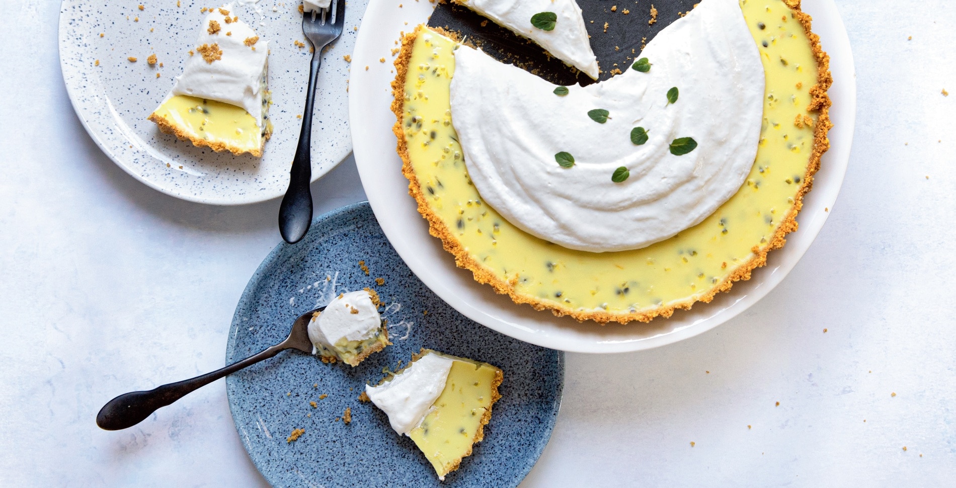 Luscious Passion Fruit Coconut Tart With Coconut Whipped Cream