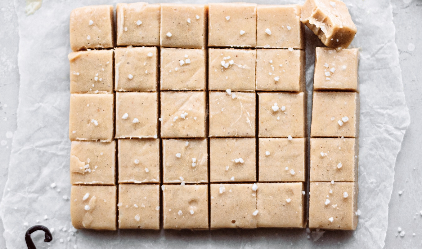 Vegan Sweet-and-Salty Vanilla Bean and Cashew Butter Fudge