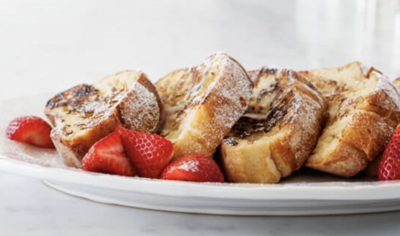 Vegan French Toast With Strawberry-Rhubarb Syrup