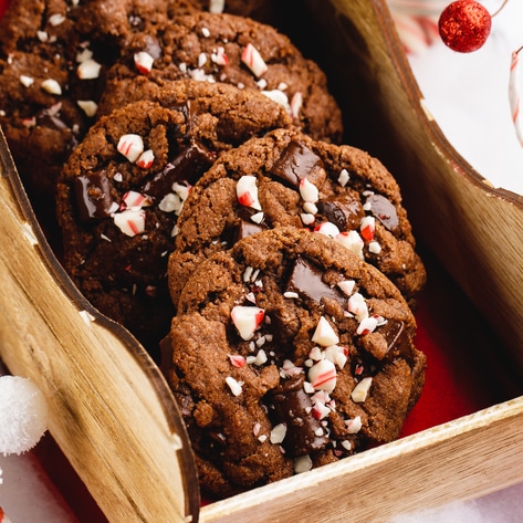 Vegan Peppermint Chocolate Chunk Brownie Cookies