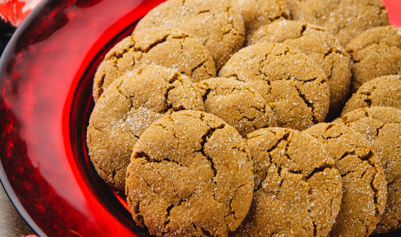 Vegan Chewy Ginger Snap Cookies